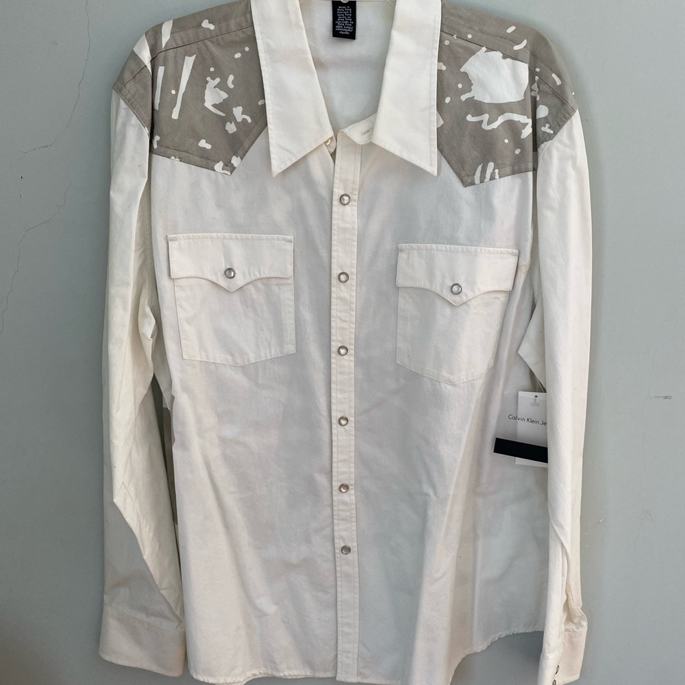 Calvin Klein mens xl snap up shirt